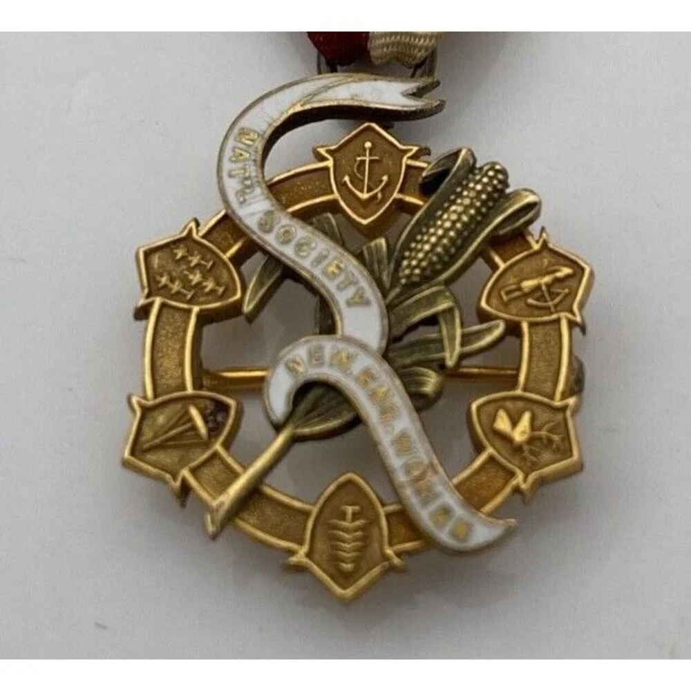 National Society New England Women Membership Medal Pin & Ribbon RG